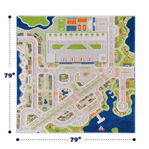 Mini City Multi-Color, 7 ft. x 7 ft. 3D Soft and Cozy Non-Toxic Polypropylene Play Area Rug for Kids Bedroom or Playroom