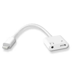2-in-1 Lightning to Headphone Audio and Charger Adapter