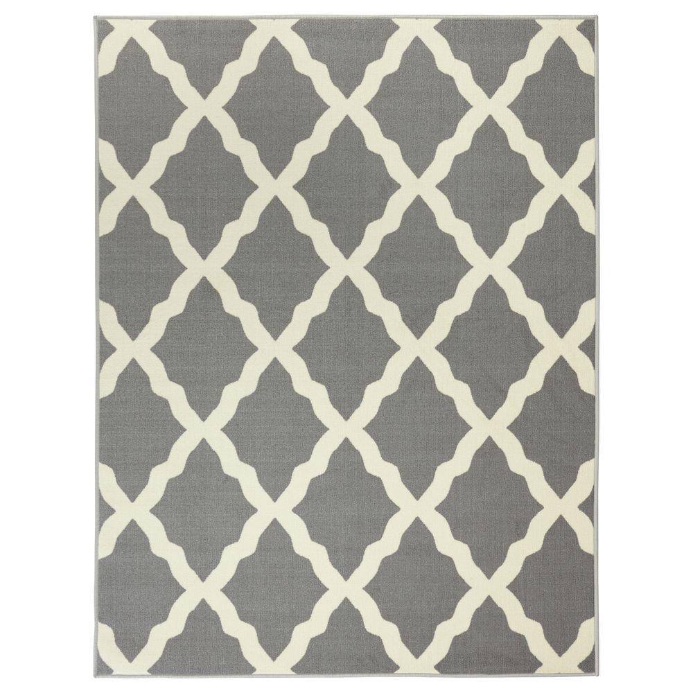 Ottomanson Glamour Collection Non-Slip Rubberback Moroccan Trellis ...