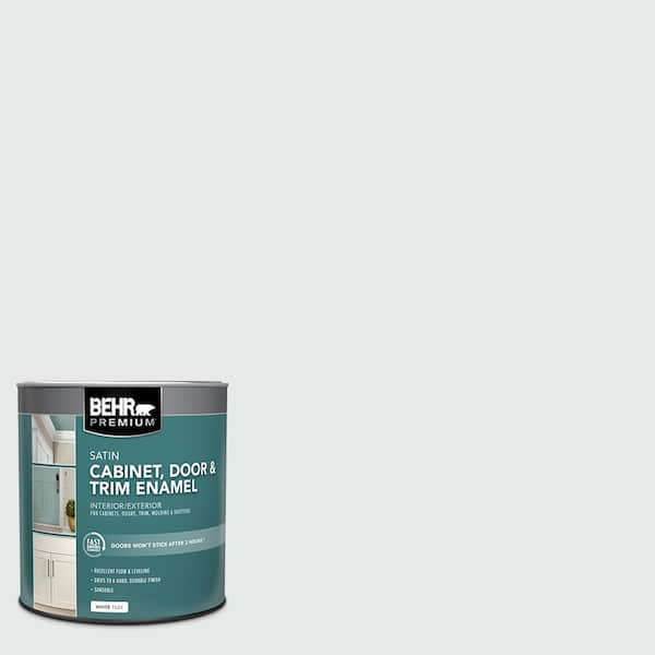 BEHR PREMIUM 1 qt. #PR-W10 Swirling Water Satin Enamel Interior/Exterior  Cabinet, Door & Trim Paint 752004 - The Home Depot