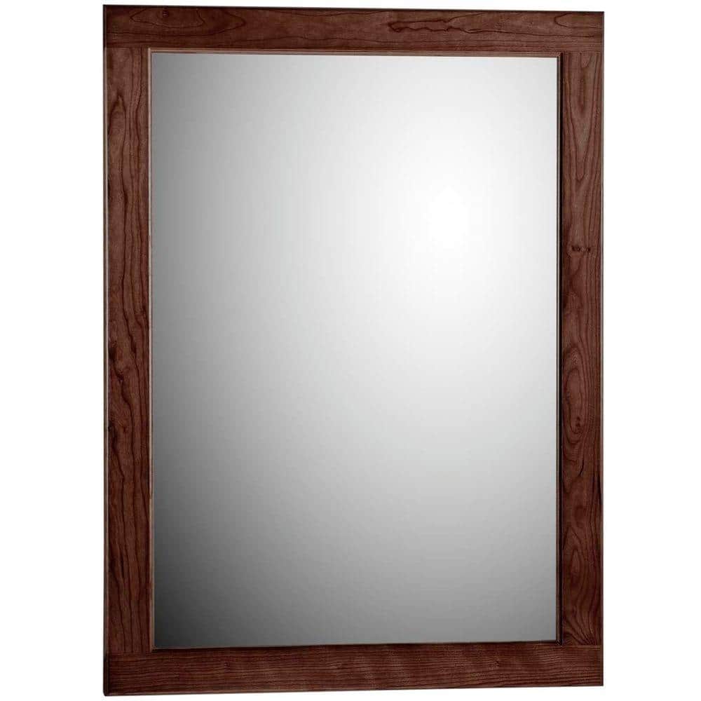 Dark Alder Rectangular Wood Bathroom Vanity Mirror