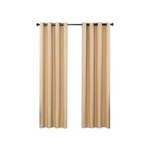 Bryson Thermaweave Wheat Solid Polyester 52 in. W x 84 in. L Room Darkening Single Grommet Top Curtain Panel