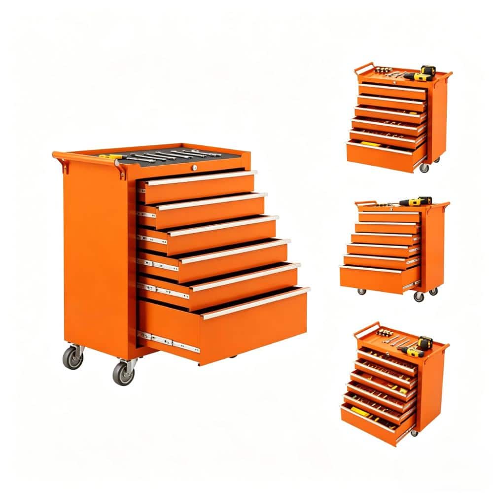 6-Drawer Steel Rolling Tool Chest with Smooth Ball-Bearing Slides, Side Handle, Lockable Casters for Garage,Workshop price history on PriceWatchPro