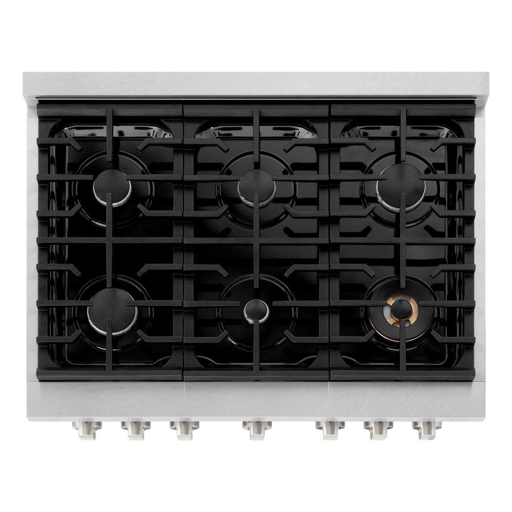 ZLINE 36" Stainless Steel Convection Gas Range with 6 Burners