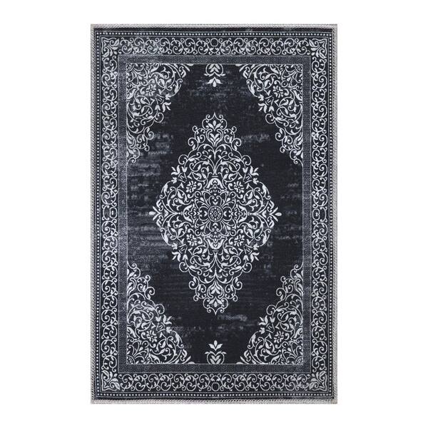 Ottomanson 1-ft x 3-ft Black Rectangular Indoor or Outdoor