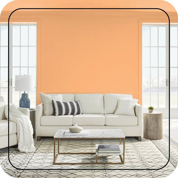 BEHR PREMIUM PLUS 8 oz. #P220-5 Fuzzy Peach Flat Interior/Exterior
