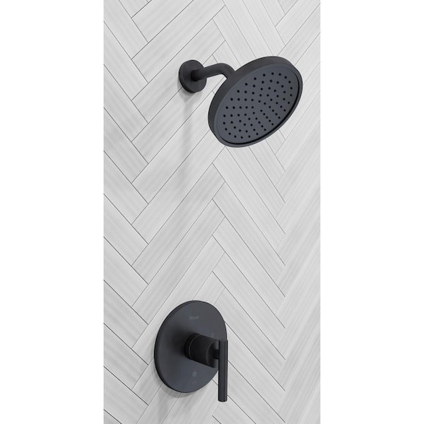 Contempra 1-Handle Shower Faucet Trim Kit in Matte Black (Valve Not Included)