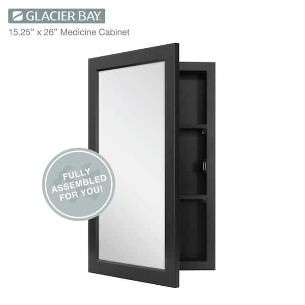 Glacier Bay 15-1/4 in. W x 26 in. H Rectangular Framed Recessed or 