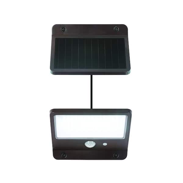 75-Watt Equivalent 1000 Lumen 120-Degree Bronze Solar Powered Motion Activated Integrated LED Flood Light (1-Pack)