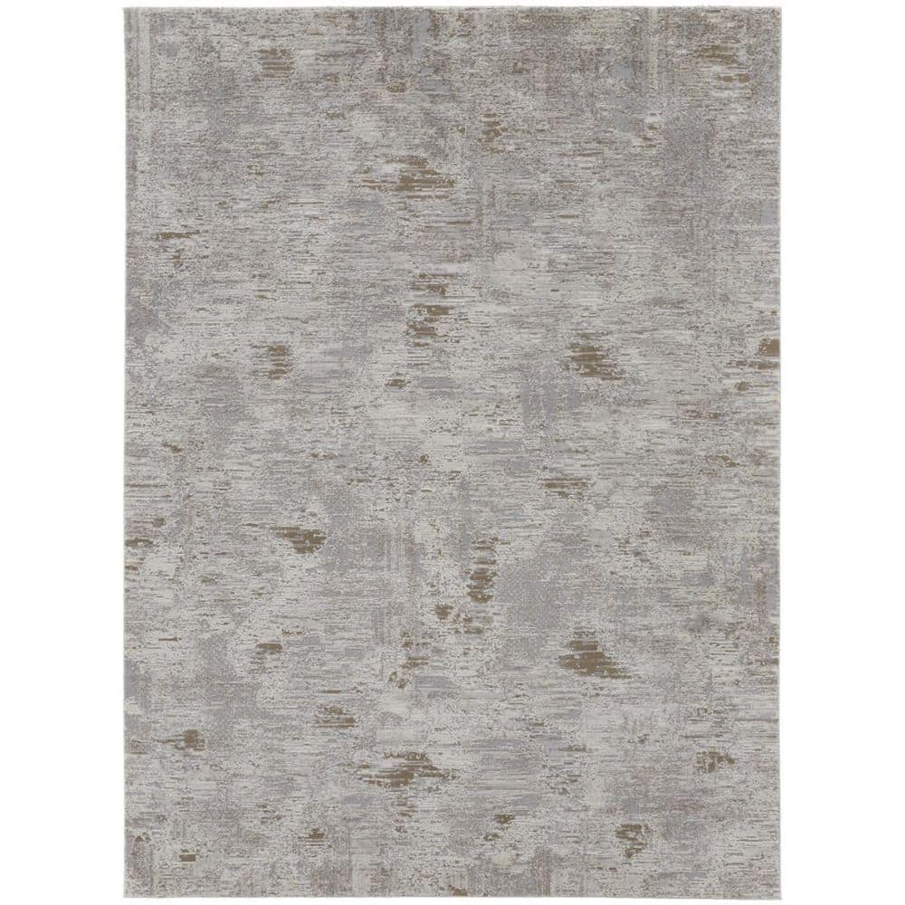 HomeRoots 5 x 8 Gray, Ivory Abstract Area Rug 2000514940 - The Home Depot
