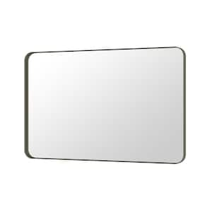 55 in. W x 36 in. H Rectangular Framed Wall Mounted Bathroom Vanity Mirror in Brushed Bronze