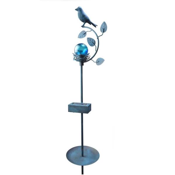 Moonrays Blue Solar Powered Color-Changing LED Outdoor Bird Stake Light