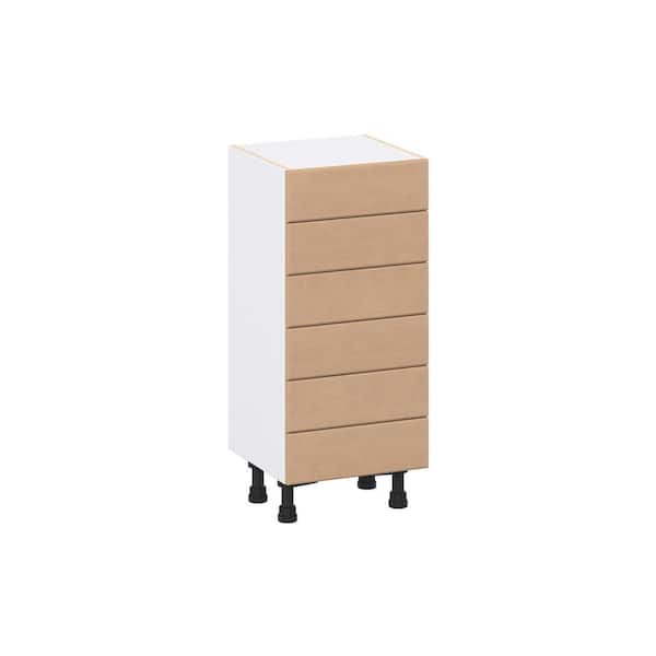 Lakewood Sugar Cookie Shaker Assembled Shallow Base Kitchen Cabinet with 6 Drawers (15 in. W x 34.5 in. H x 14 in. D)