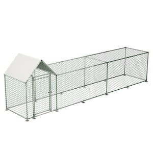 10 ft. W x 3.6 ft. D Outdoor Metal Shed 36 sq. ft. Large Chicken Run for Yard with Waterproof and Anti-UV Cover
