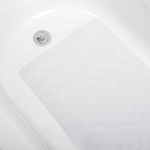 Zenna Home 27-1/2 in. x 15-3/4 in. Rubber Bath Mat in White