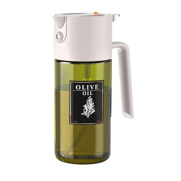 17 oz. Light-Blocking Oil Sprayer for Cooking with Sticker, Even Spray with Portion Control for Air Fryer, BBQ, White