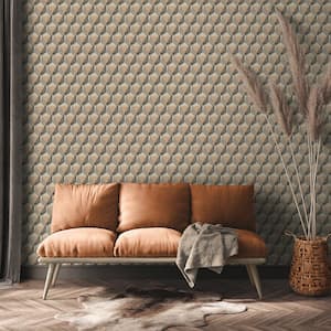 Fusion Collection Geometric Motif Grey/Cream/Beige Matte Finish Non-Pasted Vinyl on Non-Woven Wallpaper Roll