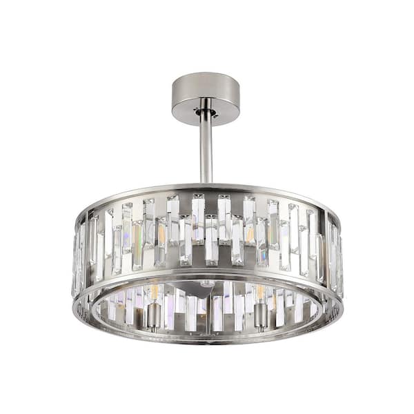Lamober Willem 20 in. Indoor Satin Nickel Ceiling Fan with Light Kit and Remote Control