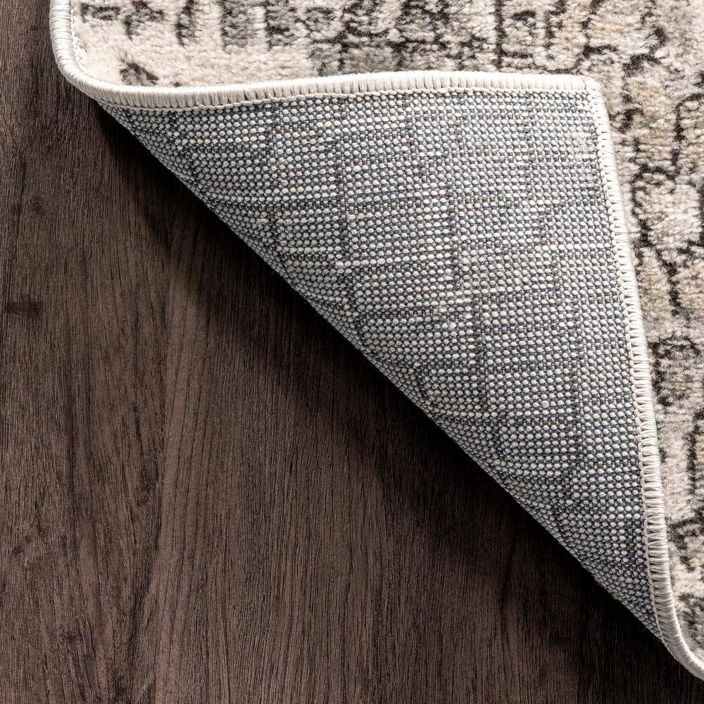Contemporary Abstract Tile 7x9 Beige Synthetic Area Rug