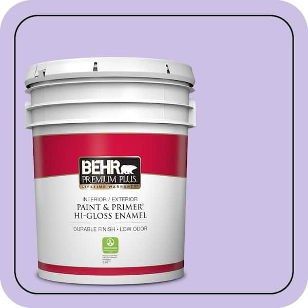 BEHR PREMIUM PLUS 5 gal. #P560-3 Party Hat Hi-Gloss Enamel Interior/Exterior Paint & Primer