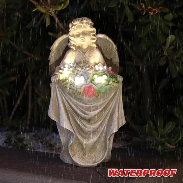 12.8 in. Resin Angel Garden Statue Solar Light Decoration Sculpture  Figurine Gift