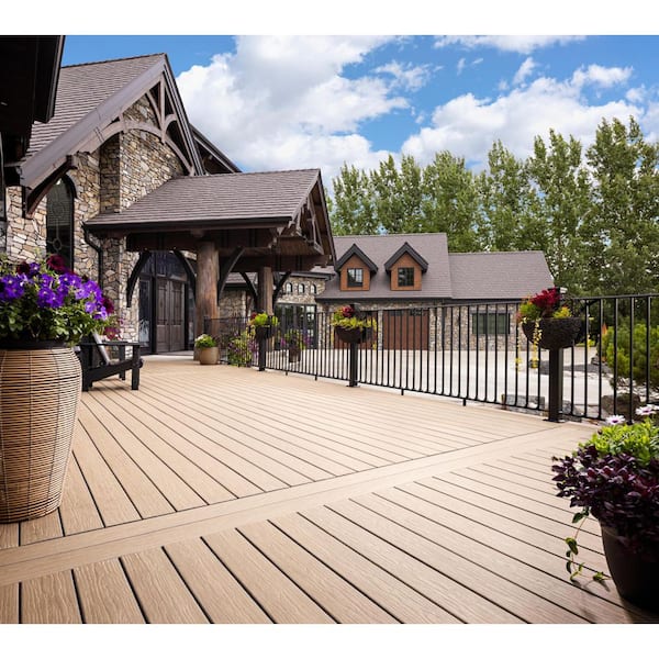 Vision CoolDeck Mochaccino 1 in. x 5.4 in. x 20 ft. Solid Edge Capped Composite Decking 10-Piece H-Pack