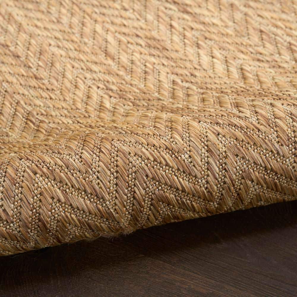 Natural Geometric Flatwoven Rectangular 8' x 10' Indoor/Outdoor Rug