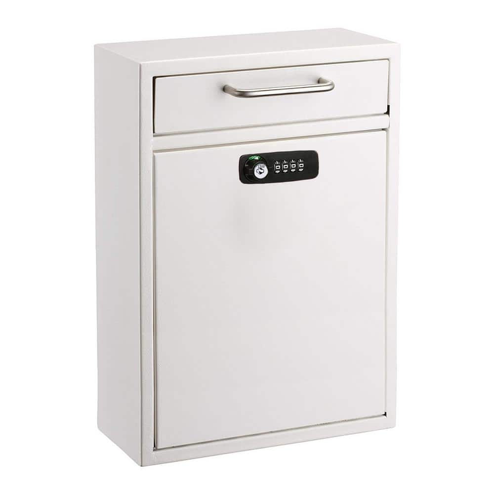 Large Mail Wall-Mount Secure Drop Box with Key and Combination Locking Syst