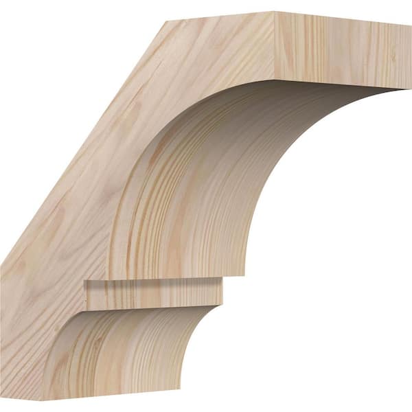 Ekena Millwork 5 1/2"W x 10"D x 10"H Balboa Smooth Knee Brace, Douglas Fir