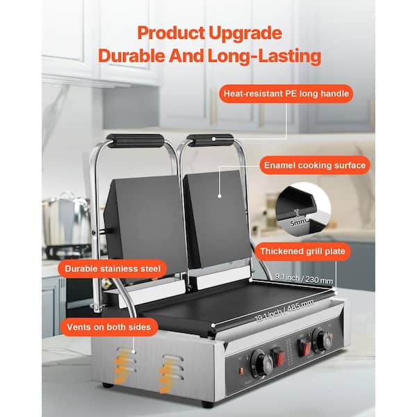 SVOPES 3,600 W Commercial Panini Grill, Electric Sandwich Maker