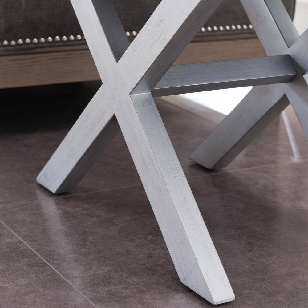 Silver Leaf Mirrored 2-Drawer X Base Nightstand