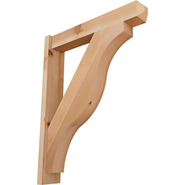 Ekena Millwork 6 in. x 36 in. x 28 in. Western Red Cedar Fuston Craftsman Smooth Outlooker