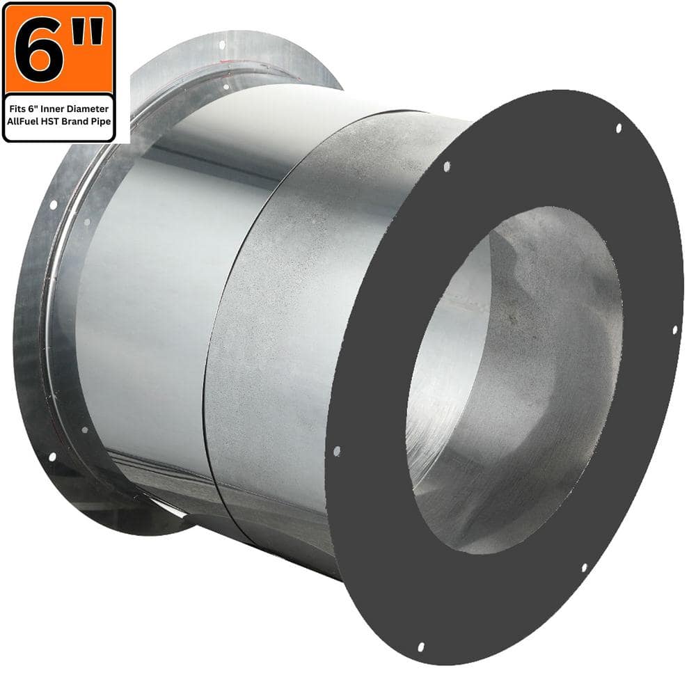 Stove Pipe 6 x 6 x 6 Assembled Tee 24 Gauge Single Wall Steel Black  Matte Finish Building Supplies