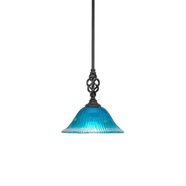 Unbranded Bridgewater 100 W 1-Light Matte Black Standard Mini Pendant Light with Glass Shade