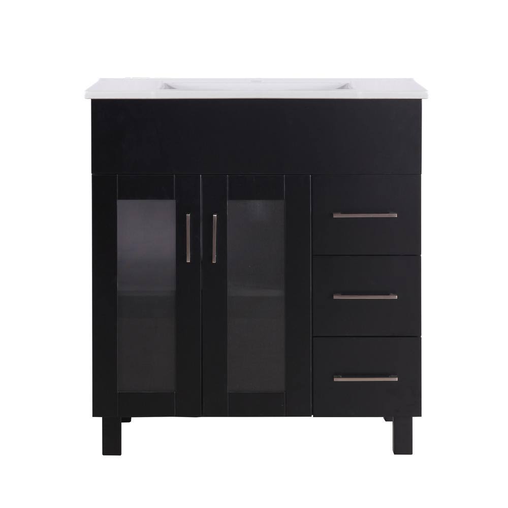 Nova 32 In. W x 18.5 in. D x 34.5 in. H Bathroom Vanity in Espresso with Ceramic Top price history on PriceWatchPro