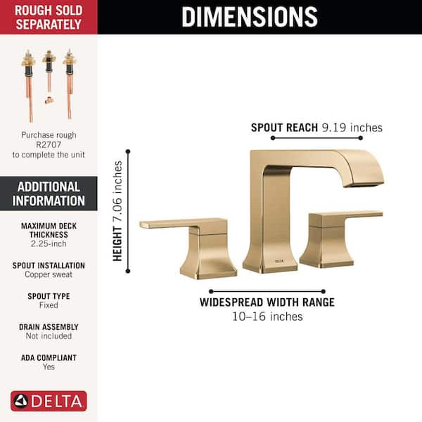 Delta Velum Gold 2-Handle Deck Mount Roman Tub Faucet Trim Kit in