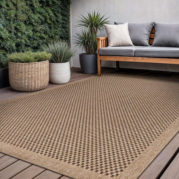 CAMILSON Easy Jute Dark Brown x 12 Check Indoor Outdoor