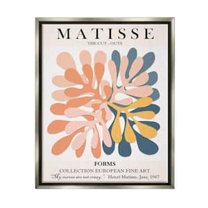 Classical Matisse Painting Cut Out Forms Traditional by Ros Ruseva Floater Frame Abstract Wall Art Print 25 in. x 31 in.