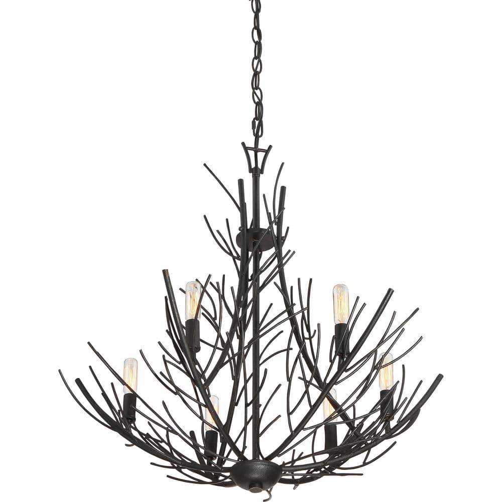 Thornhill Marcado Black Mini Candle Chandelier - Nature-Inspired Design
