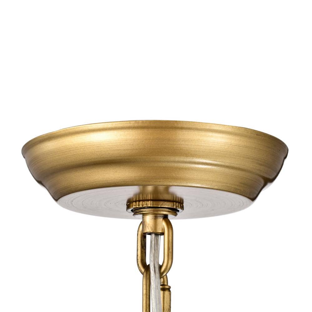 Rosa 6-Light Brushed Brass Crystal Flower Chandelier
