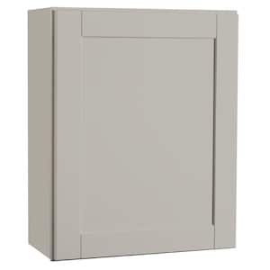 Shaker 24 in. W x 12 in. D x 30 in. H Assembled Wall Kitchen Cabinet in Dove Gray