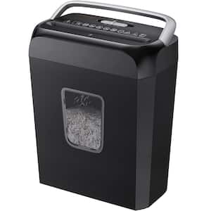6-Sheet Crosscut Paper and Credit Card Shredder with Handle and 3.4 Gal. Wastebasket in Black