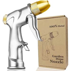 Upgraded Garden Hose Nozzle Sprayer, 100% Heavy-Duty Metal Handheld Water Nozzle High Pressure in 4 Spray Modes