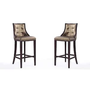 Fifth Avenue 45 in. Bronze and Walnut Beech Wood Bar Stool (Set of 2)