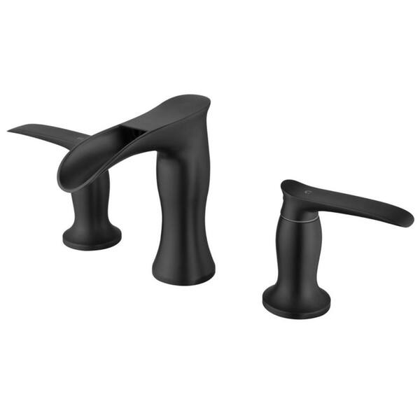 8 in.Widespread 3 Hole 2 Handle High Arc Bathroom Sink Basin Faucet