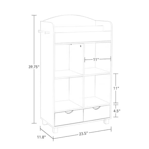 White Kids Toy Storage Cabinet 3-Drawer Organizer Cube Shelf with Hidden  Wheels