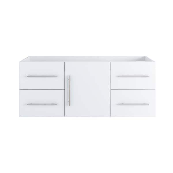 VOLPA USA AMERICAN CRAFTED VANITIES Napa 60 in. W x 22 in. D x 21 in. H Single Sink Bath Vanity Cabinet without Top in White, Wall Mounted