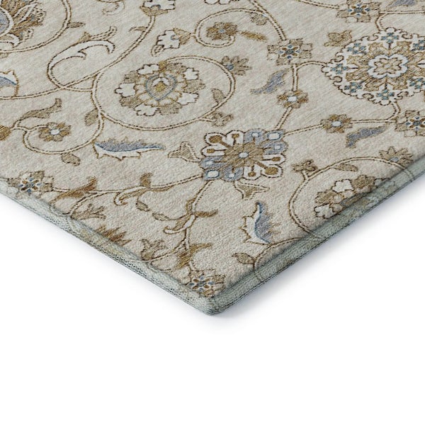 Mayfield Premium Machine Washable Abstract AMF1149 Ivory 3 ft. x 4 ft. Area Rug