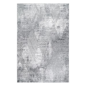 Barnby Charcoal 5 ft. 6 in. x 8 ft. 6 in. Modern Geometric Indoor Area Rug