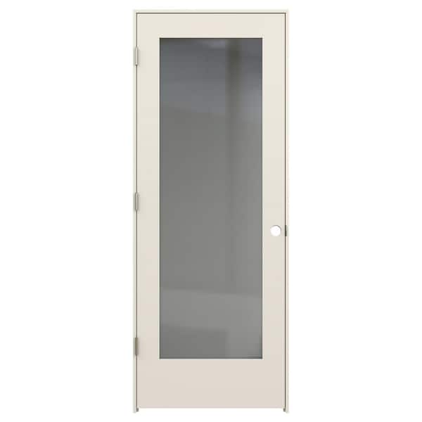 JELD-WEN 28 in. x 80 in. Tria Primed Right-Hand Mirrored Glass Molded Composite Single Prehung Interior Door